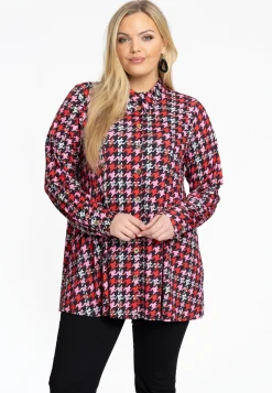 Blouse flare PIED DE POULE