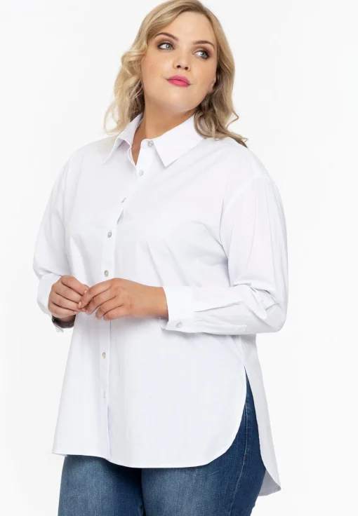 Blouse met knopen POPLIN STRETCH
