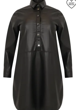 Blouse-jurk FAUX LEATHER