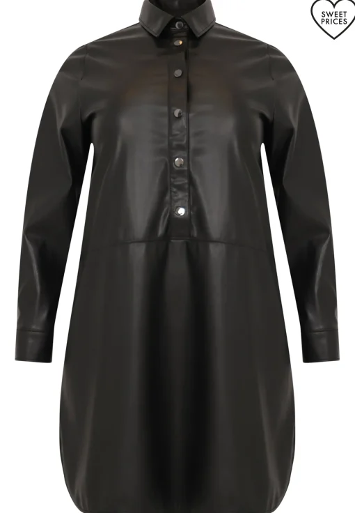 Blouse-jurk FAUX LEATHER