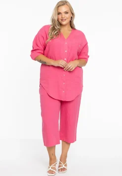 Driekwart broek taillekoord LINEN