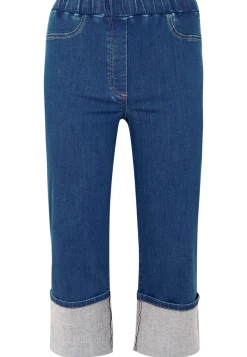Jeans cropped met omslag