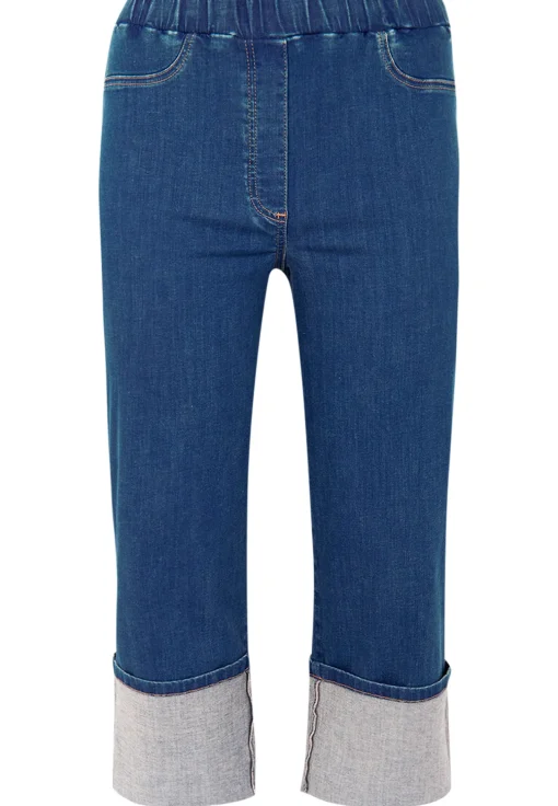 Jeans cropped met omslag