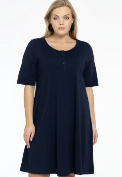 Jurk A-lijn met knoopjes COTTON