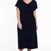 Jurk met ruches V-hals DOLCE