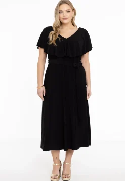 Jurk met ruches V-hals DOLCE