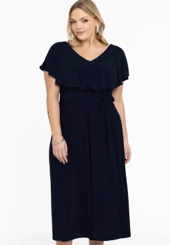 Jurk met ruches V-hals DOLCE