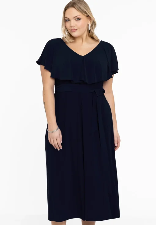 Jurk met ruches V-hals DOLCE