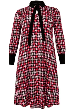 Jurk met strik PIED DE POULE