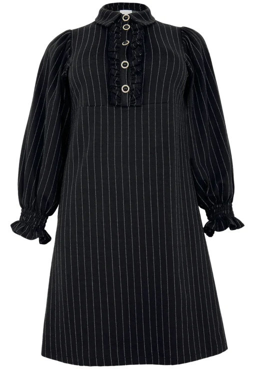 Jurk met volants PINSTRIPE