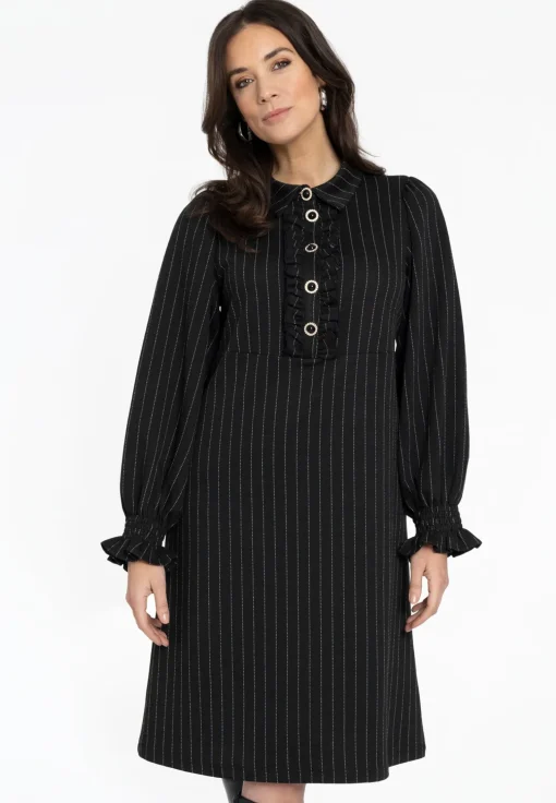 Jurk met volants PINSTRIPE