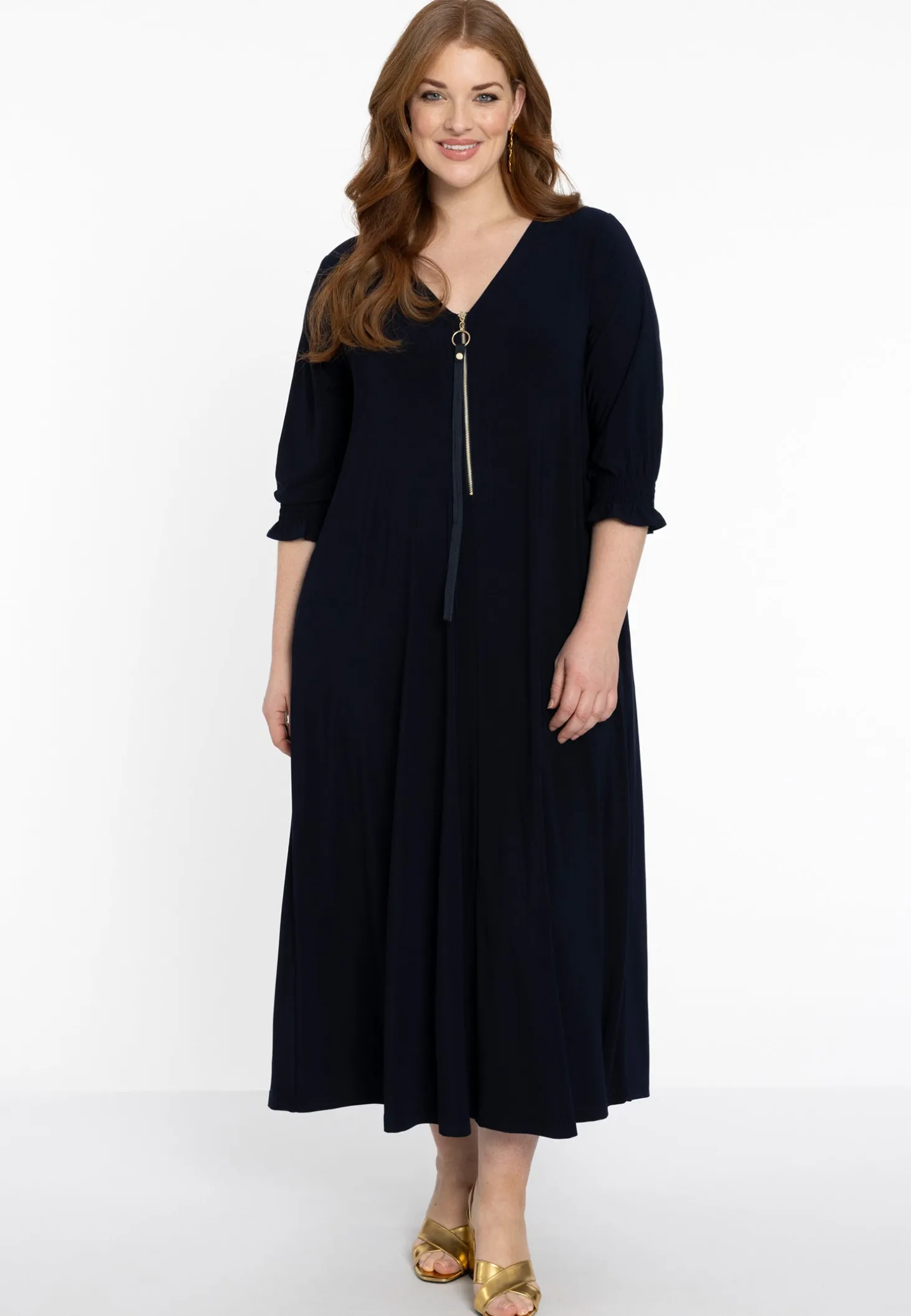 Jurk swing gesmokte mouw DOLCE