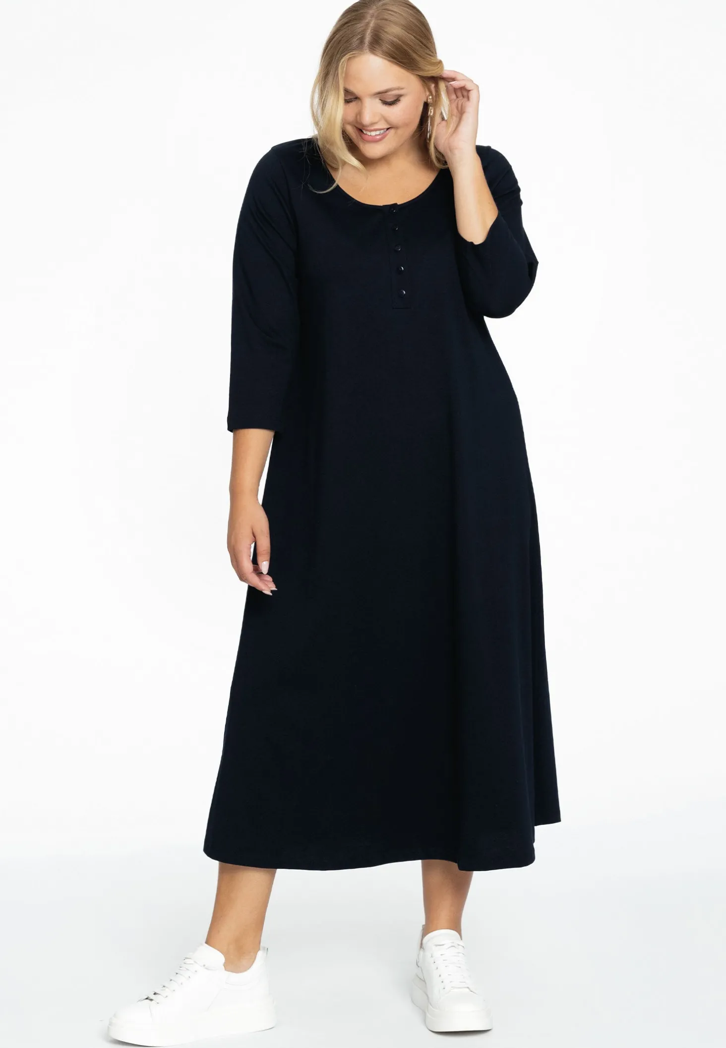 Lange A-lijn jurk COTTON