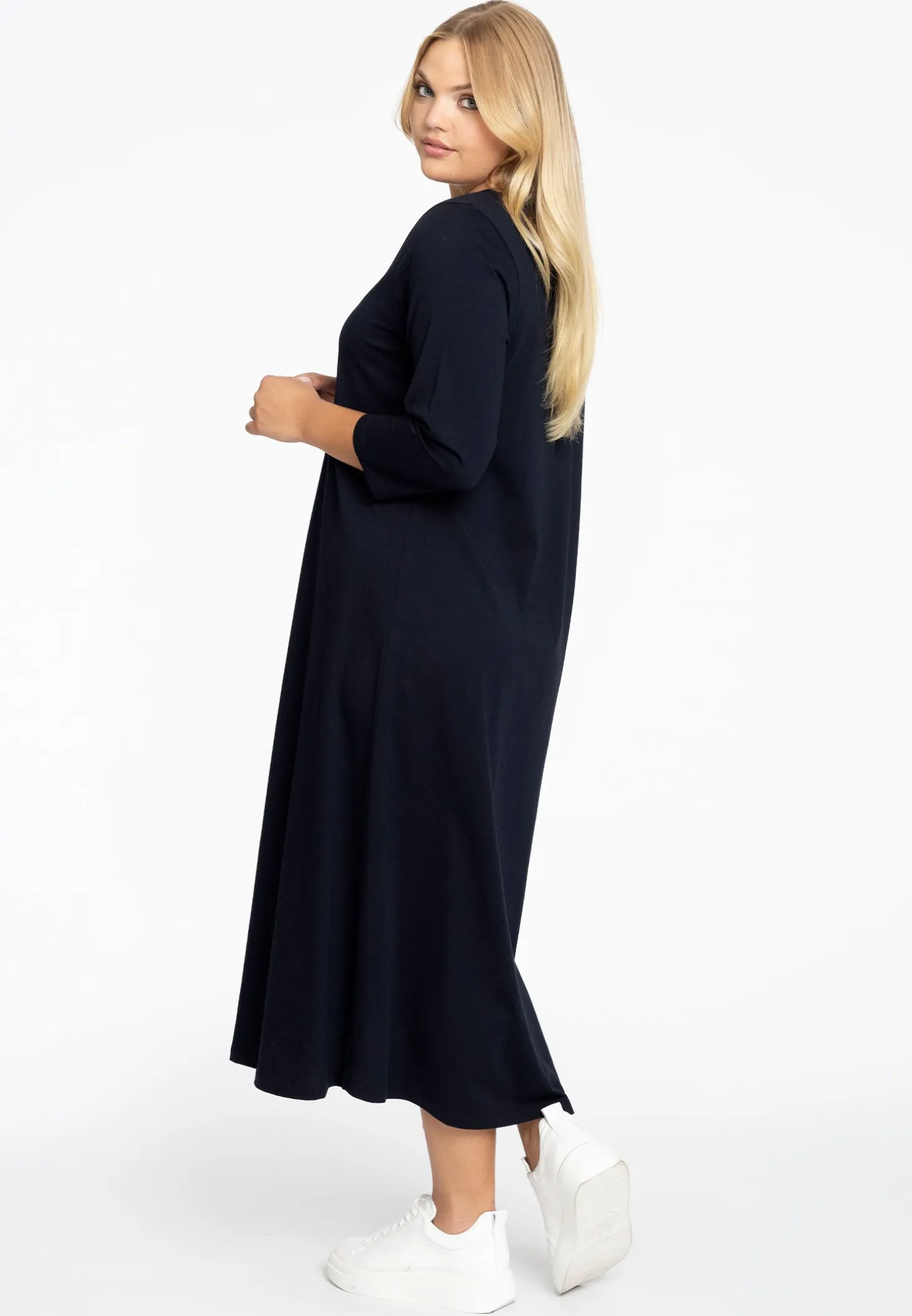 Lange A-lijn jurk COTTON