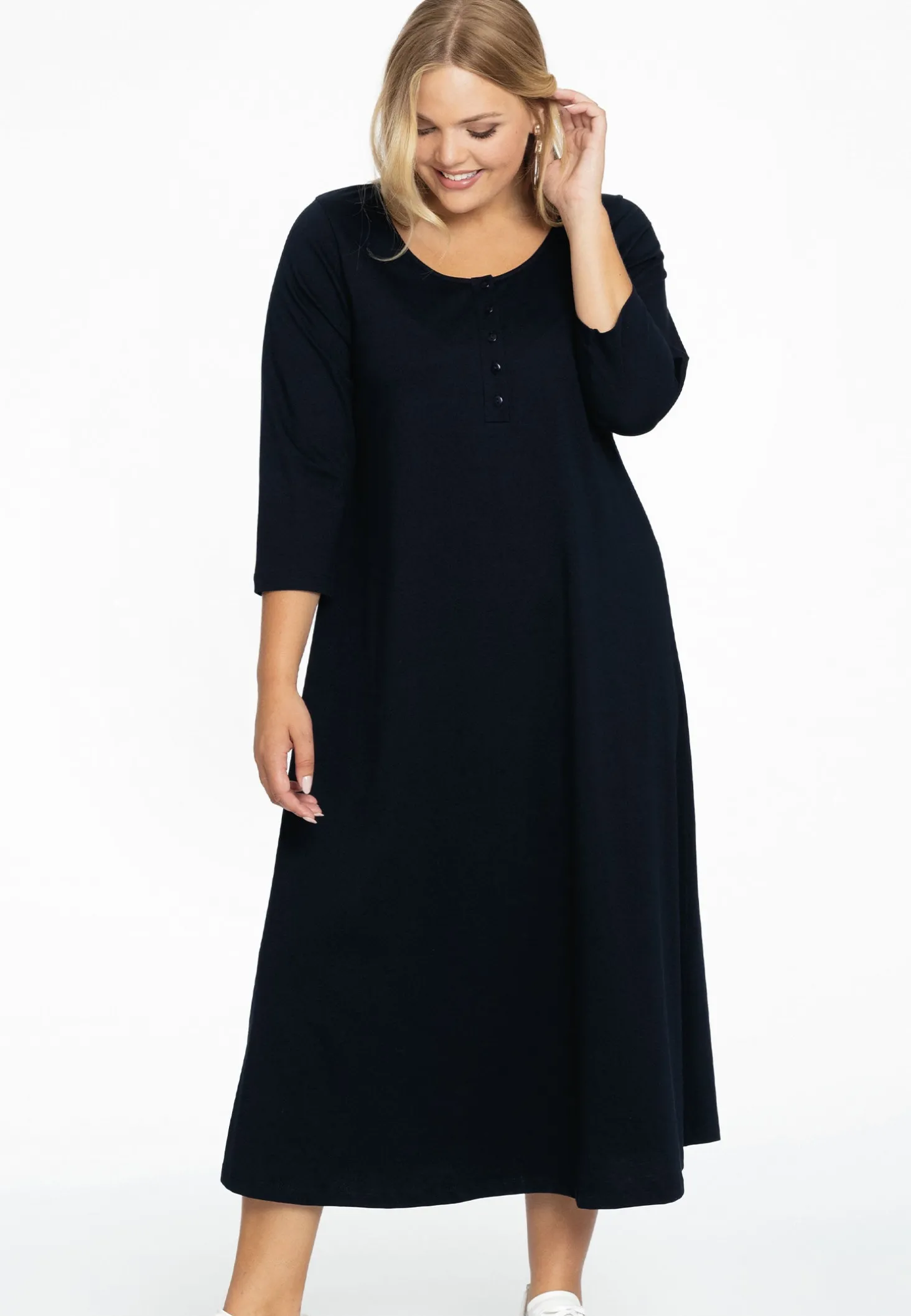 Lange A-lijn jurk COTTON