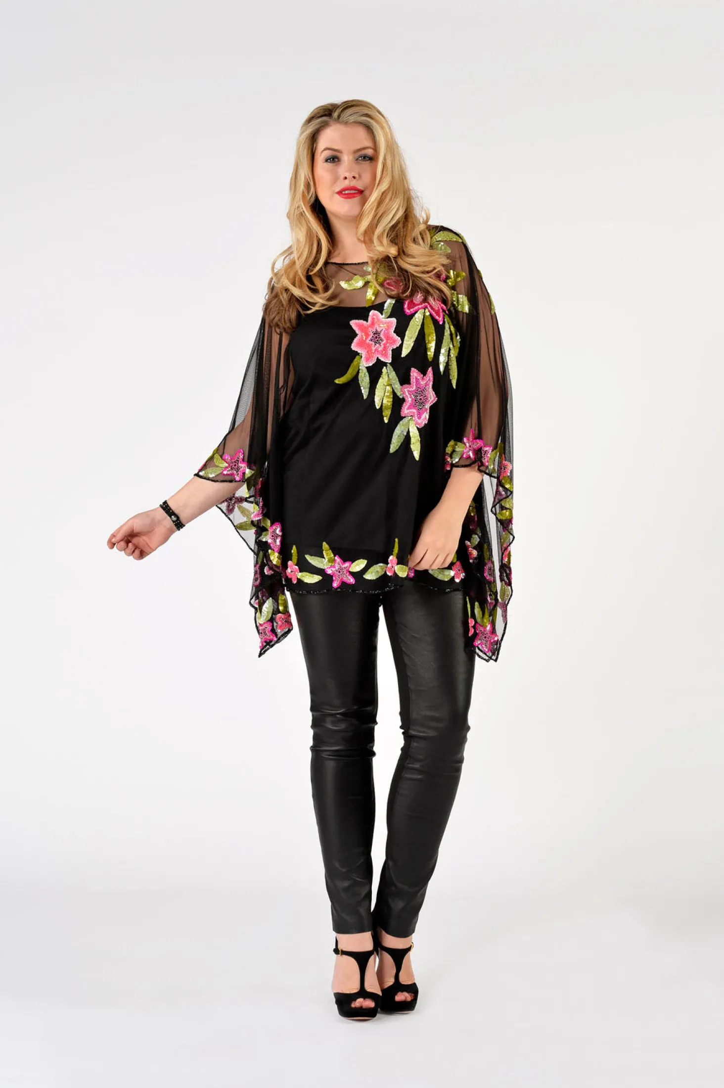 Legging half stretch leer