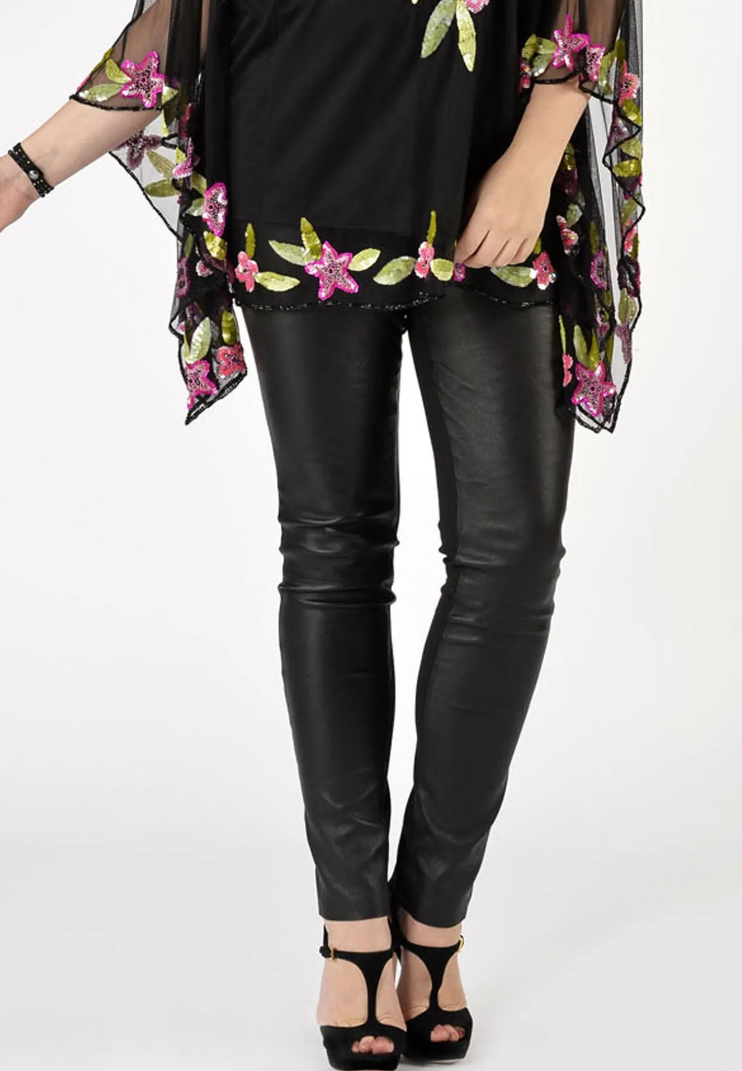 Legging half stretch leer