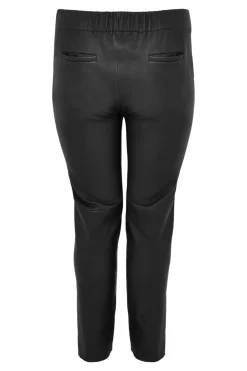 Leren broek met naad