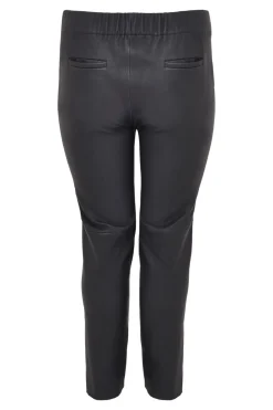 Leren broek met naad