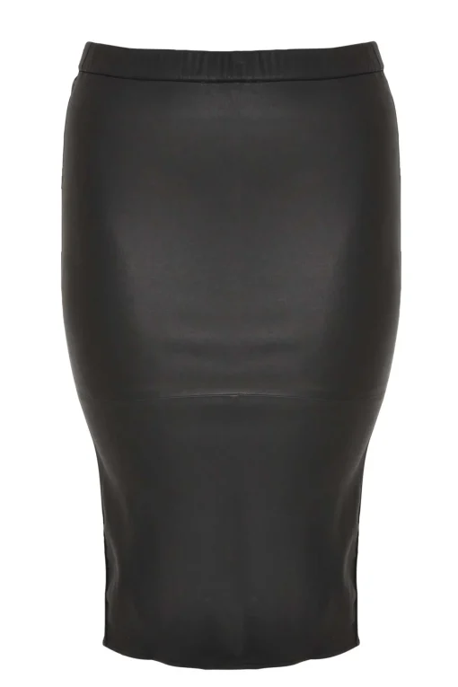 Leren stretch rok