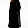 Mantel streep faux fur