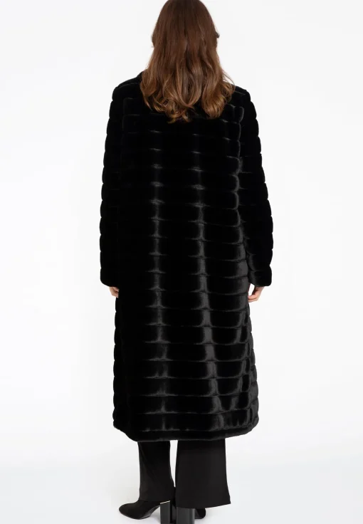 Mantel streep faux fur