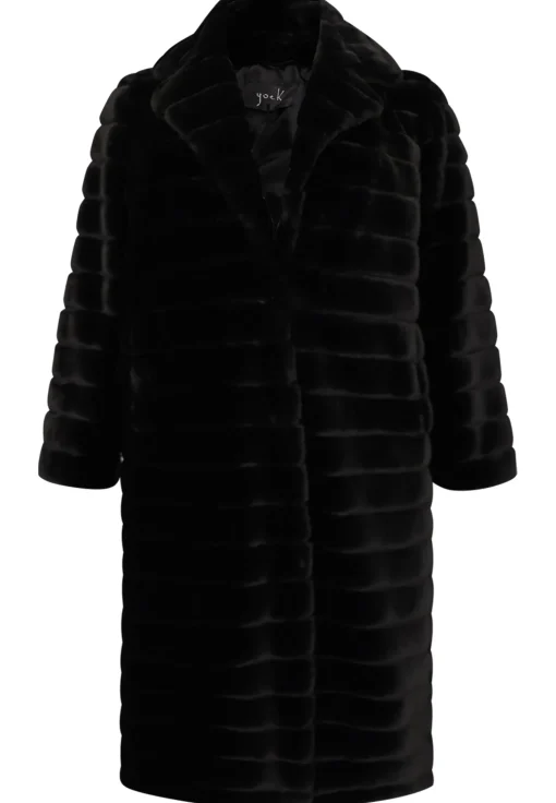 Mantel streep faux fur