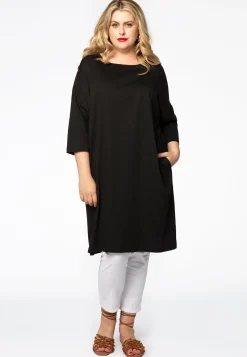 Midi jurk zakken COTTON