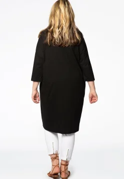 Midi jurk zakken COTTON
