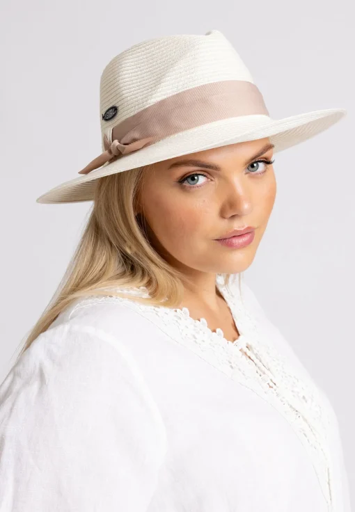 Sienna Fedora Ivory/Taupe