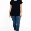 T-shirt kapmouwen wijd VISCOSE