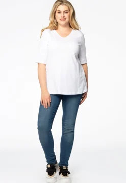 T-shirt v-hals relax fit COTTON