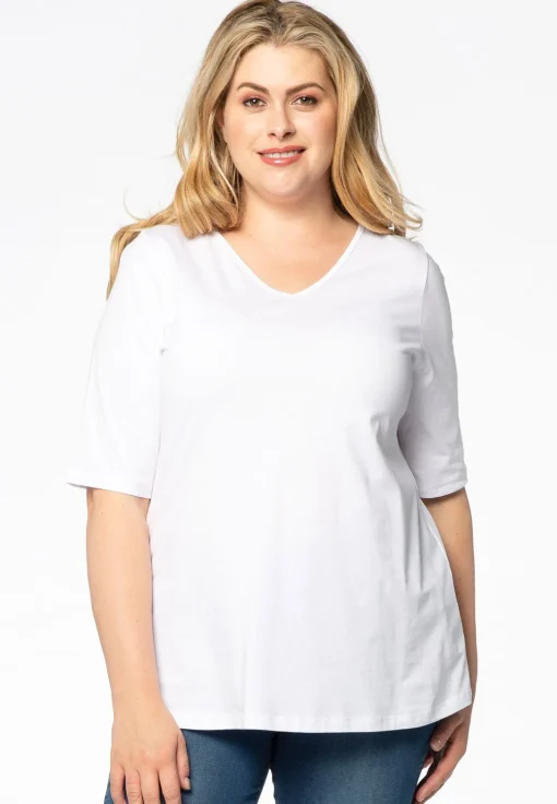 T-shirt v-hals relax fit COTTON