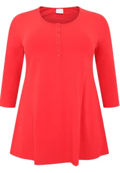 Tuniek flare fit knopen COTTON