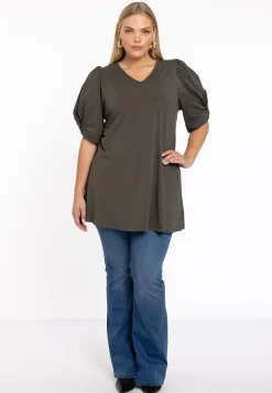 Tuniek flare met pofmouwen COTTON