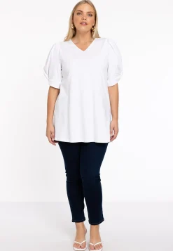 Tuniek flare met pofmouwen COTTON