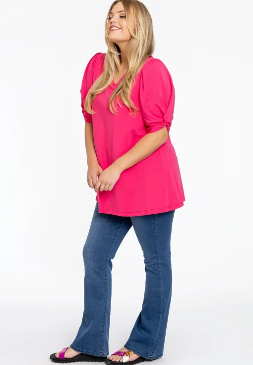 Tuniek flare met pofmouwen COTTON