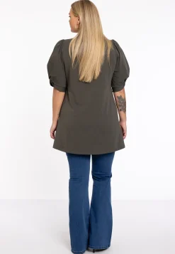 Tuniek flare met pofmouwen COTTON