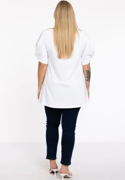 Tuniek flare met pofmouwen COTTON