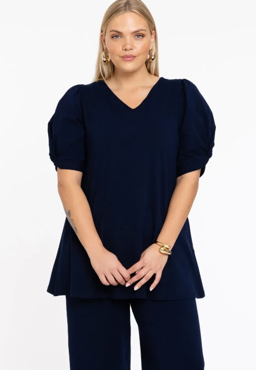 Tuniek flare met pofmouwen COTTON