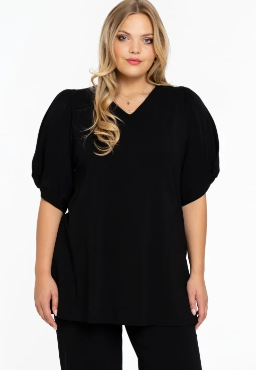 Tuniek flare met pofmouwen COTTON